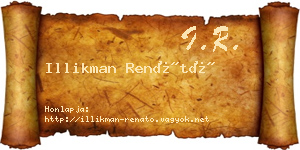 Illikman Renátó névjegykártya